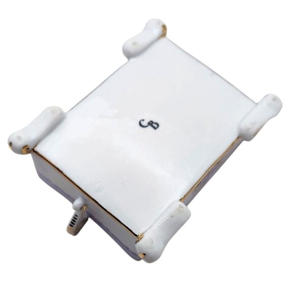 Cracker Barrel Victorian Style Floral Dual Tea Bag Caddy Holder 10k Gold Trim - Picture 3 of 6